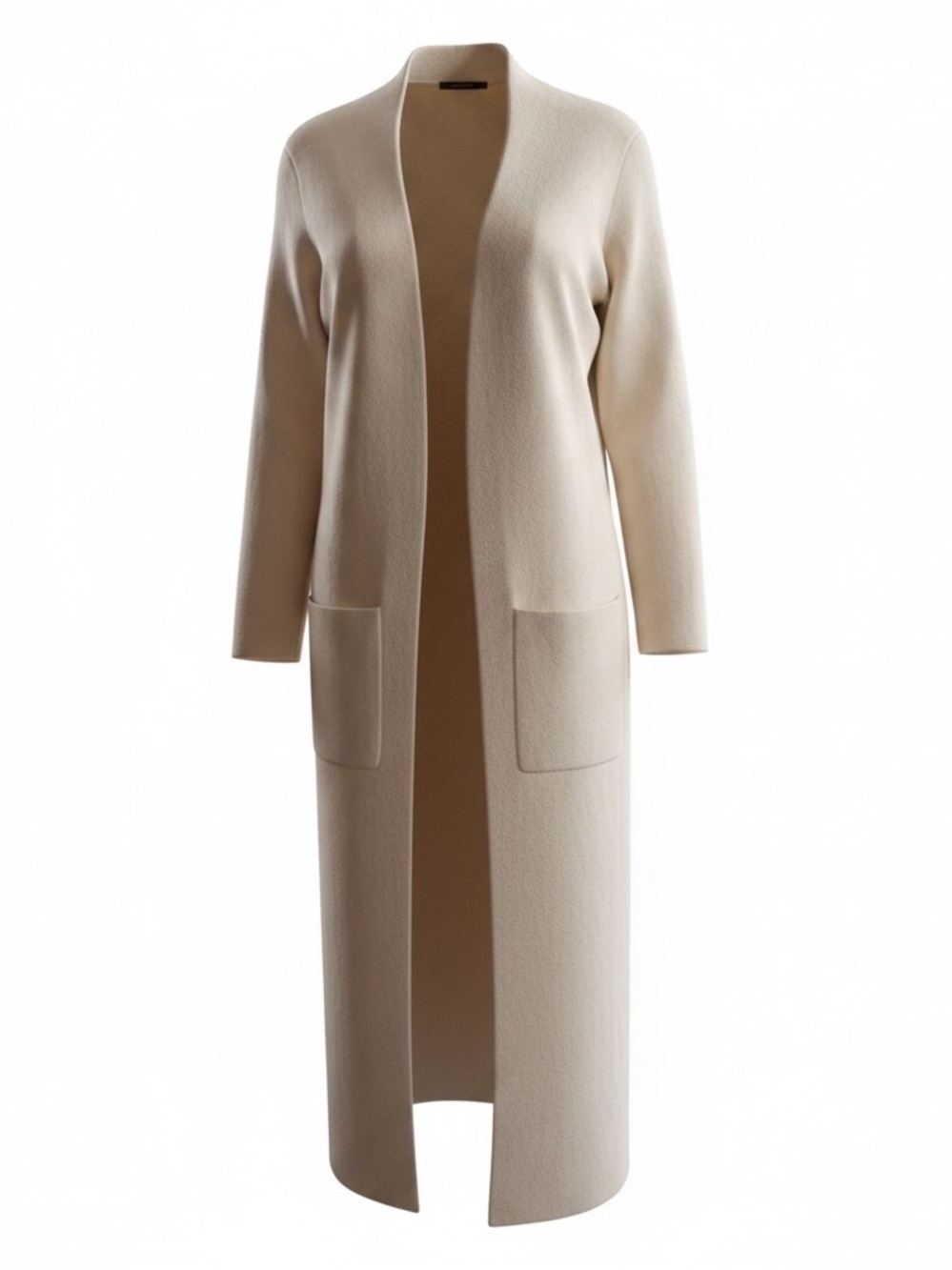 Babaton Cream Long Open-Front Cape Coat